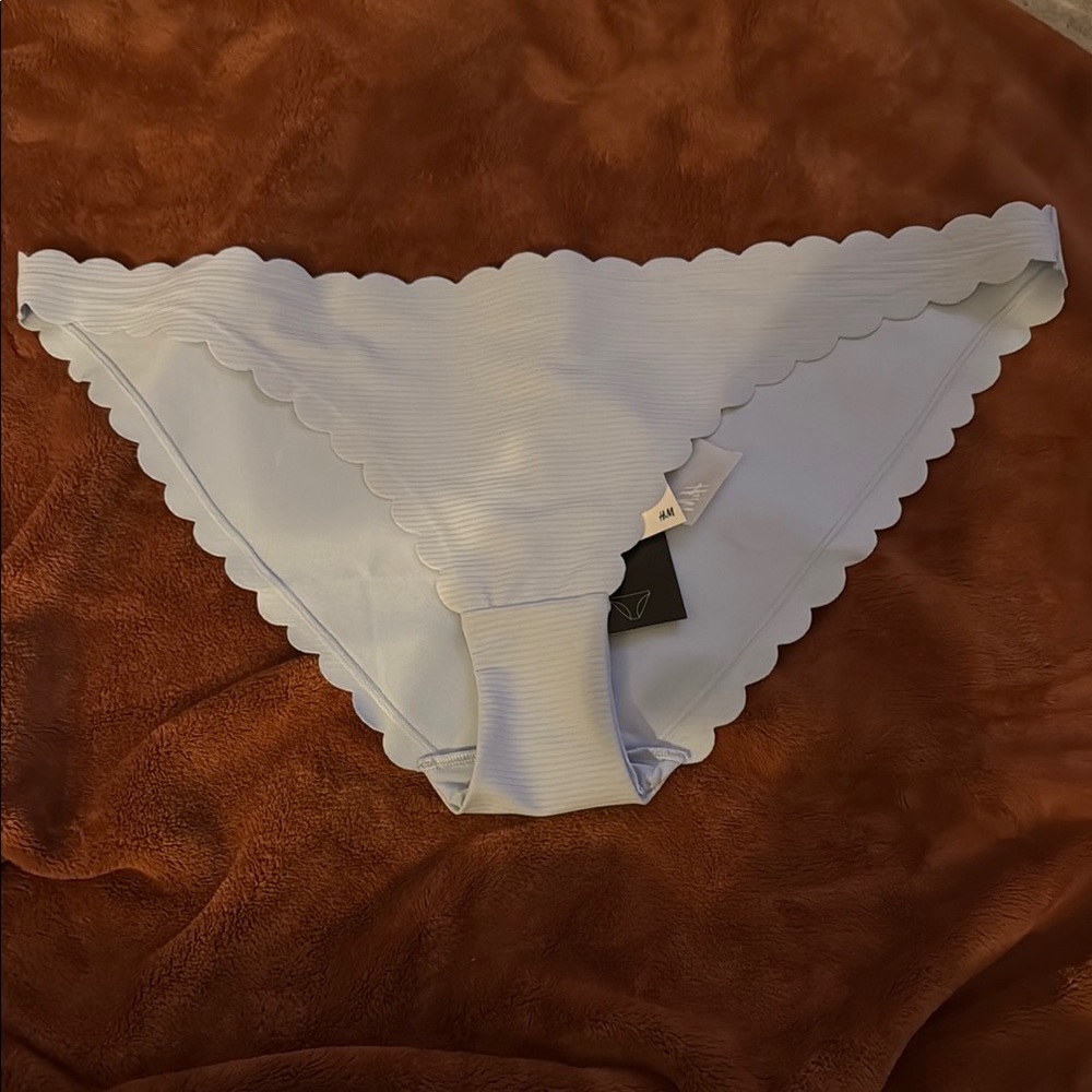 Light Blue Scalloped Bikini Bottom